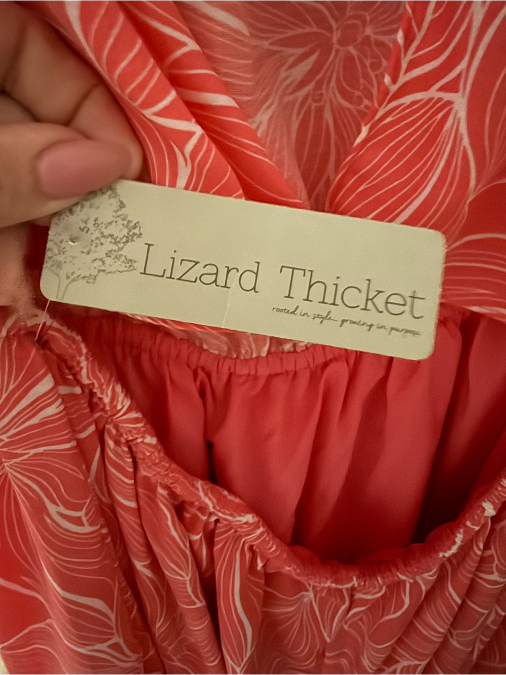 NWT Lizard Thicket C’isa Coral Pink Floral Strapless Maxi Dress Sz L Summer Fest - Picture 10 of 11